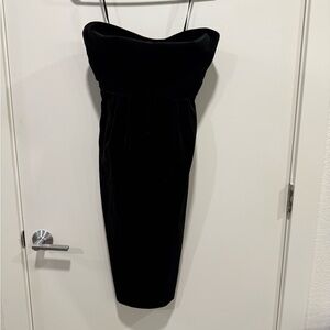J. Crew Black Velvet Strapless Dress